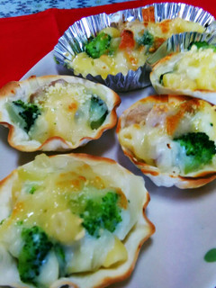 マカロニグラタン。餃子の皮でアレンジ!-レシピのメイン写真