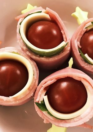 ミニトマトのベーコンチーズ巻き♪お弁当♪-レシピのメイン写真