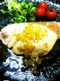 ブリの湯煮☆ガーリックバターソースがけ♪