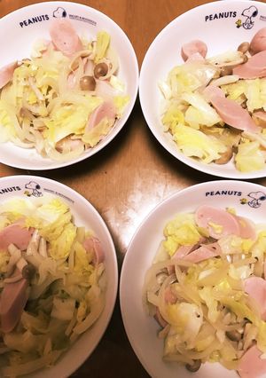 春キャベツとおさかなソーセージの炒め物-レシピのメイン写真