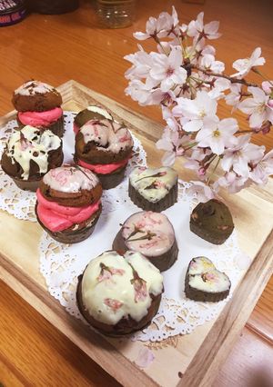 和風❀·°桜抹茶マフィン-レシピのメイン写真