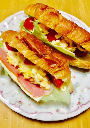 簡単♪クロワッサンサンド♪朝食ランチに-レシピのメイン写真
