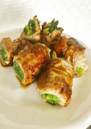 豚バラ肉で 菜の花の肉巻き!-レシピのメイン写真