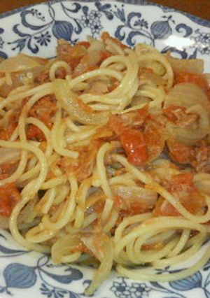 手作りソースで♪ツナトマトスパゲティ-レシピのメイン写真