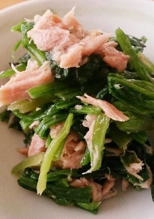 簡単ツナほうれん草めんつゆあえ-レシピのメイン写真