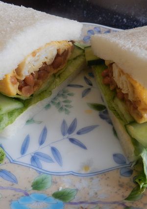 納豆オムレツサンドイッチ-レシピのメイン写真