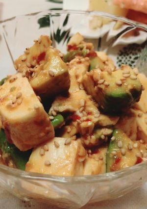 豆腐とアボカドのピリ辛和え:-)-レシピのメイン写真