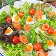 スナップエンドウとサーモンの彩りサラダ🥗