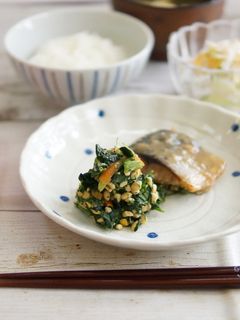 ほうれん草の納豆和え(天理市給食)-レシピのメイン写真