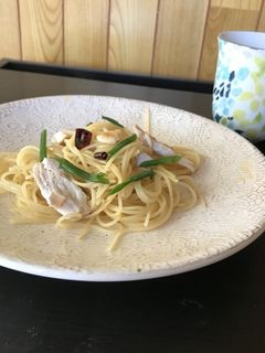 ゆで鶏肉のペペロンチーノ♪-レシピのメイン写真