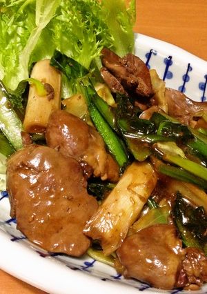 鶏レバーとハツでレバニラ炒め-レシピのメイン写真