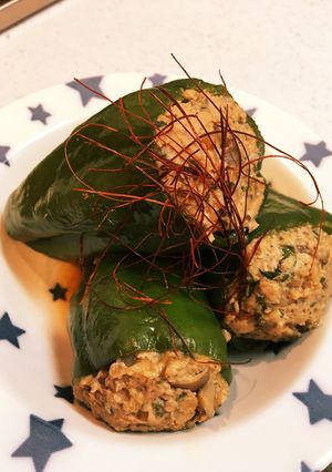 簡単！丸ごとピーマンの肉詰め煮-レシピのメイン写真