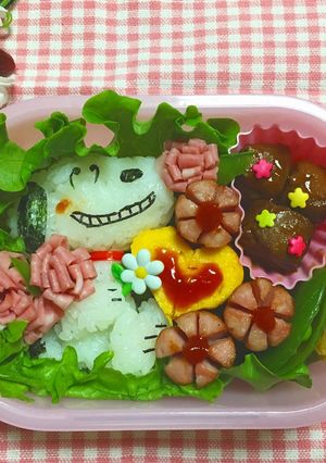 キャラ弁 照れたスヌーピー♡-レシピのメイン写真