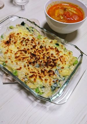 簡単☆ツナと枝豆のシチューグラタン-レシピのメイン写真