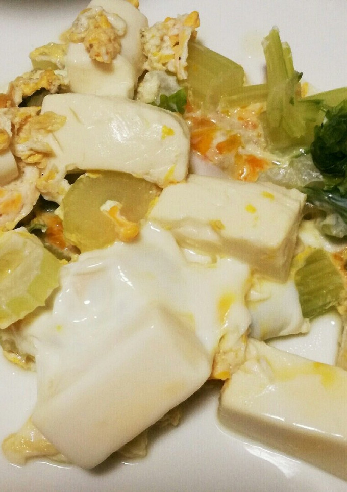 セロリと豆腐の卵とじ-レシピのメイン写真
