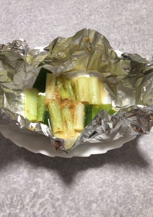 簡単！アルミホイルで長ネギ味噌焼き-レシピのメイン写真