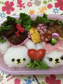 キャラ弁 ユニベアのホイップ&パフィー-レシピのメイン写真