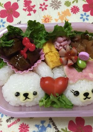 キャラ弁 ユニベアのホイップ＆パフィー-レシピのメイン写真