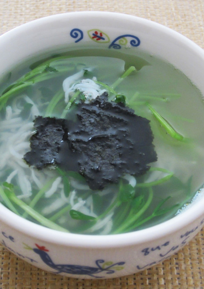 豆苗としらすのスープ-レシピのメイン写真