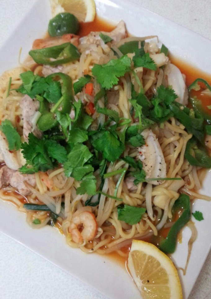 肉と海鮮のパクチー焼きそば（無油）-レシピのメイン写真