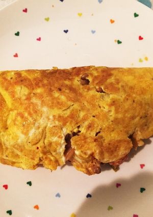 キムチ納豆オムレツ！ご飯が進む〜-レシピのメイン写真