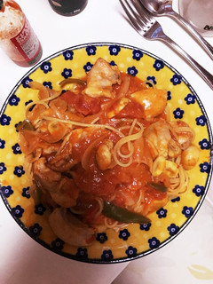 チキンのトマトクリームスパゲティ-レシピのメイン写真