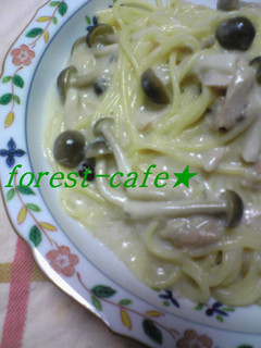 きのことツナのクリームソースパスタ-レシピのメイン写真