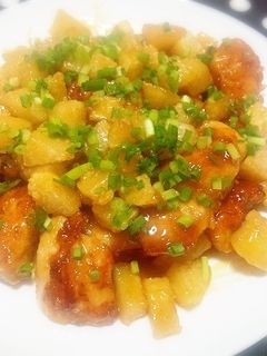 【龍愛】鶏胸肉とカリカリポテトの照り焼き-レシピのメイン写真