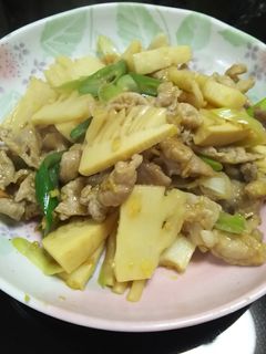 大蒜、生姜が効いてる!筍と豚肉の炒め物-レシピのメイン写真