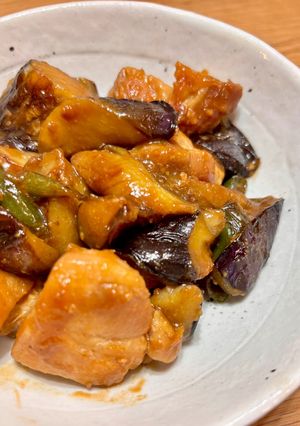 夏の夕飯☆茄子とピーマン鶏肉の味噌炒め-レシピのメイン写真