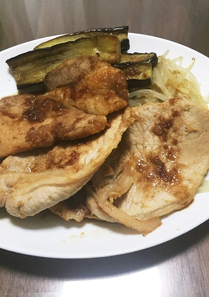 もやしとなすのせめんつゆの生姜焼き-レシピのメイン写真