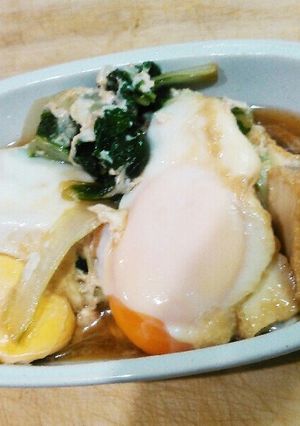 簡単　しろ菜と卵の厚揚げ煮-レシピのメイン写真