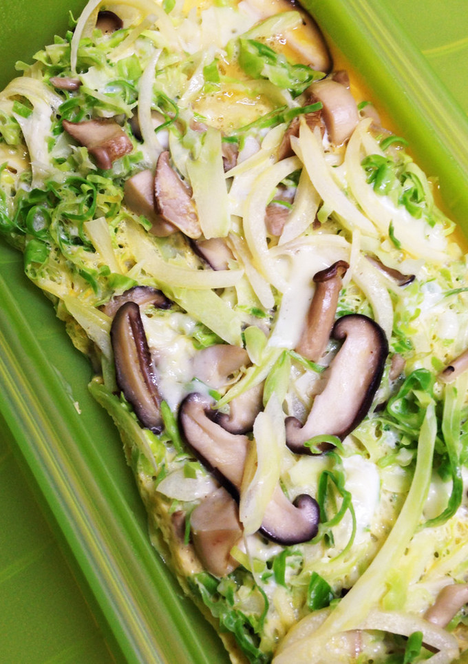 ルクエで時短4…塩きのこと野菜のオムレツ-レシピのメイン写真