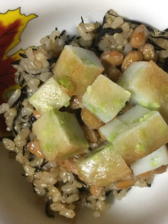 納豆と松澤の仙台揚げ(枝豆)のご飯-レシピのメイン写真