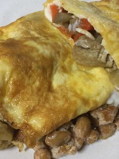 納豆とジャガイモのきんぴら風の卵焼き-レシピのメイン写真