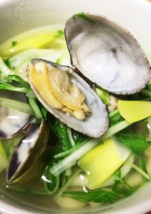 春の白だしあさりうどん-レシピのメイン写真