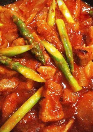 手間いらず！フライパンで豚バラトマト煮♪-レシピのメイン写真