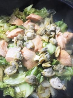 サーモンとあさりの春野菜蒸し-レシピのメイン写真