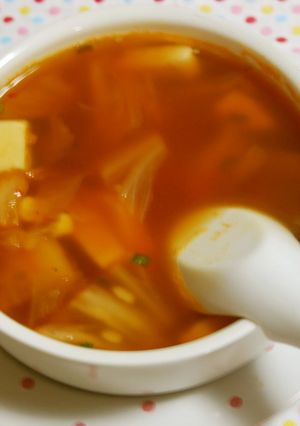 大麦とキムチのスープ-レシピのメイン写真