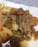 豚肉とシーフードのめんつゆあんかけ