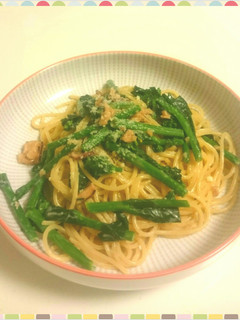 菜の花と塩辛のクリームパスタ-レシピのメイン写真