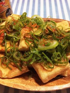 簡単おつまみ☆フライパンで焼き油揚げ-レシピのメイン写真