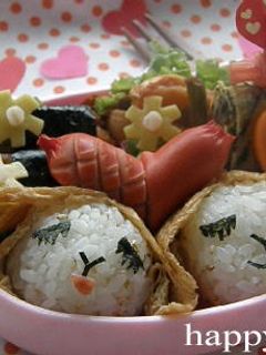 いなり寿司でひつじさん(キャラ弁)-レシピのメイン写真
