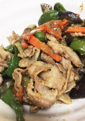 豚肉と茄子とピーマンの胡麻味噌炒め-レシピのメイン写真