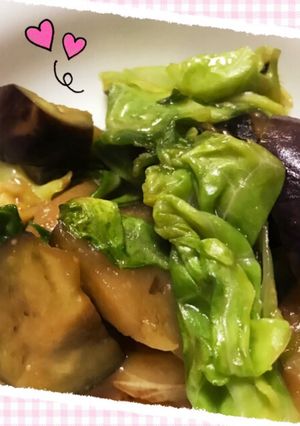 簡単節約ウマ♡春キャベツとなすの味噌炒め-レシピのメイン写真