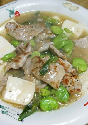 旨い！空豆・豆腐の餡掛け(*´╰╯`๓)-レシピのメイン写真