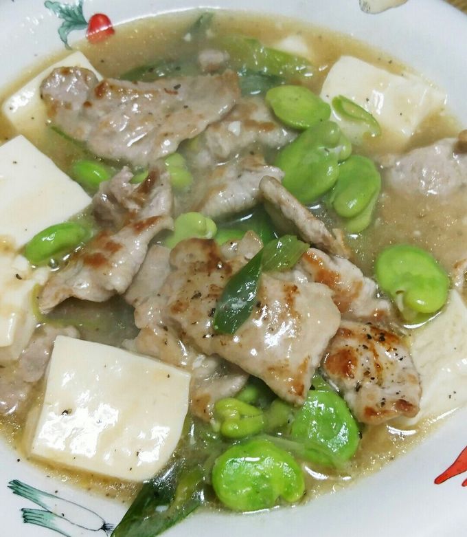 旨い！空豆・豆腐の餡掛け(*´╰╯`๓) by ﾋﾟﾛﾐ♡ 【クックパッド】 簡単