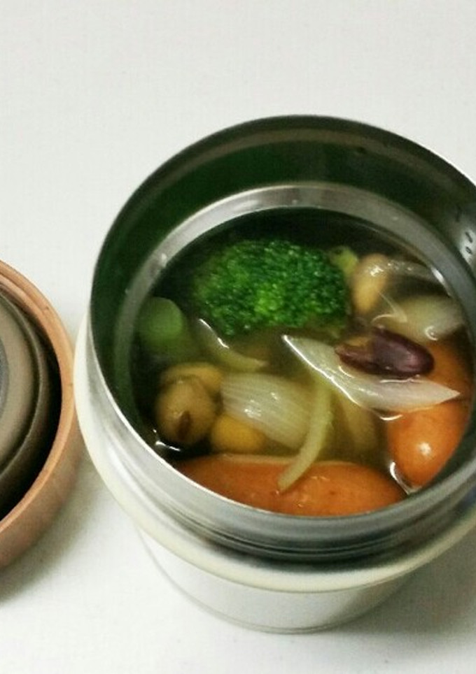 スープジャーのお弁当(簡単洋風スープ)-レシピのメイン写真
