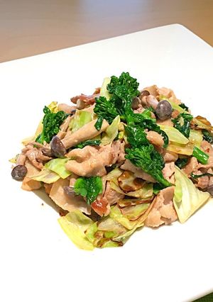 豚肉と菜の花のマヨネーズ炒め-レシピのメイン写真