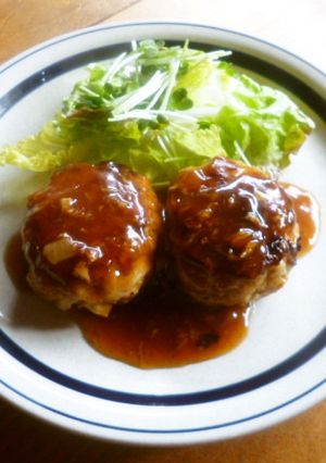 新玉ゴロゴロ♡生姜焼きハンバーグ♪-レシピのメイン写真